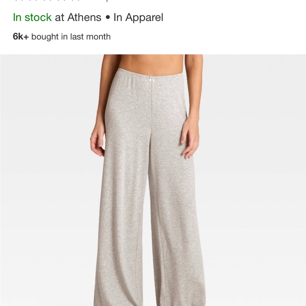 Auden Women's Light Gray Wide-Leg Pants